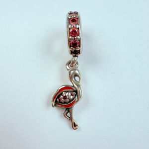 Pandora Flamingo Cubic Zirconia Enamel Dangle Sterling Silver 925 Charm ALE